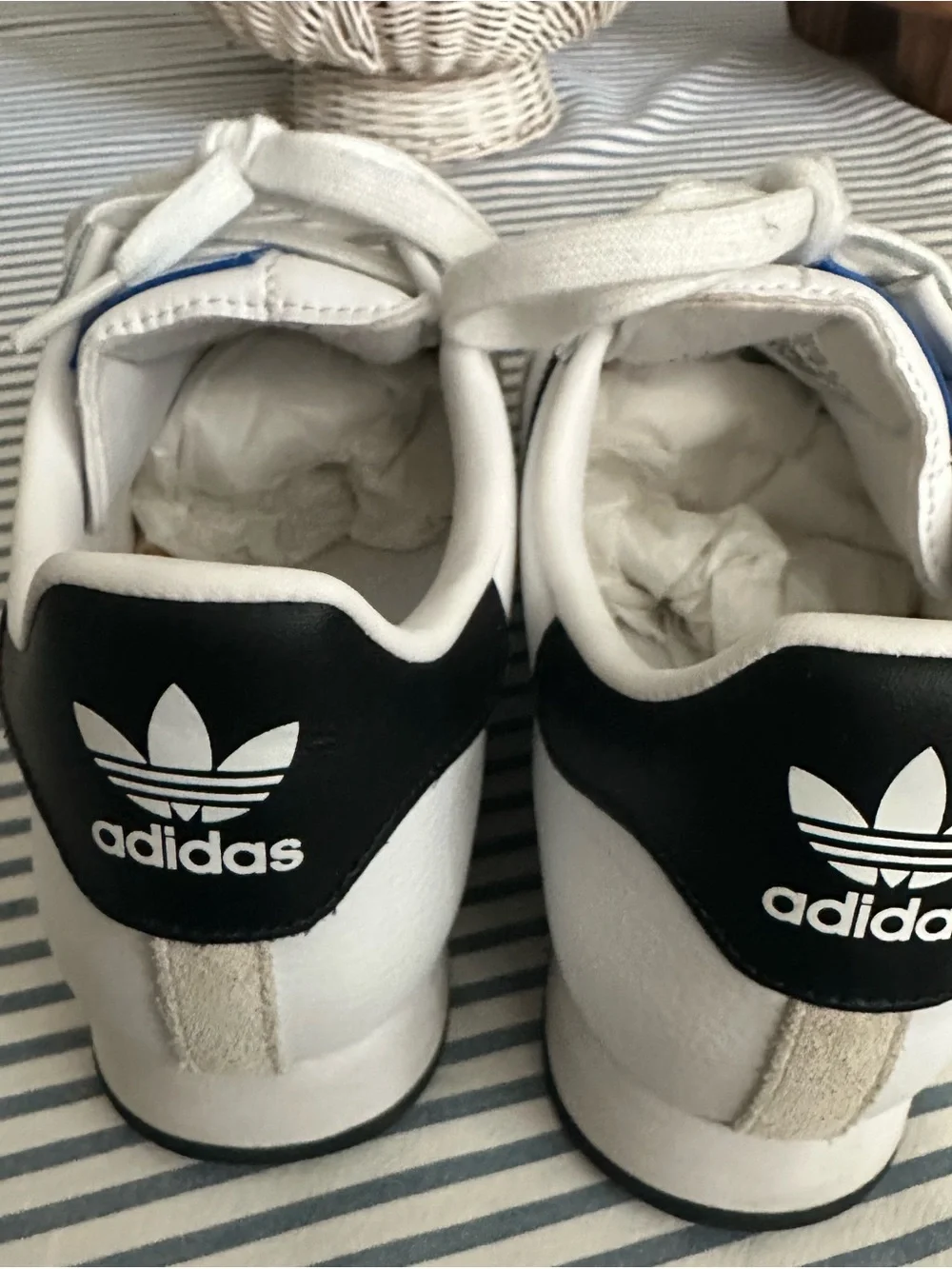 adidas Samoa White with Black Stripes Men's Sneakers